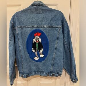 Men’s size large Top Line Vintage Bugs Bunny Warner Brothers blue jeans jacket